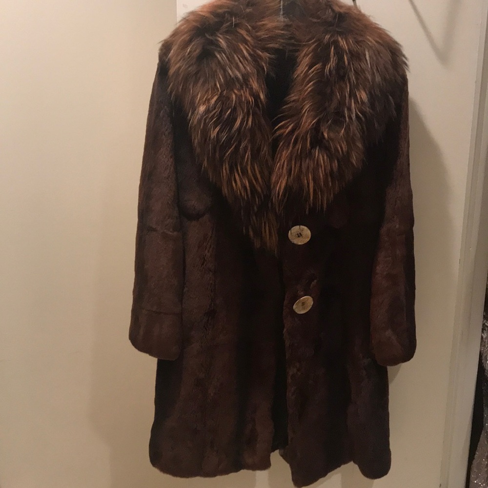 Rex Rabbit And Fox Fur Collar Coat